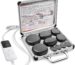 AICNLY 10-piece black basalt hot stones in a black heating box with remote control.