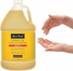 Large 1-gallon bottle of Bon Vital' Original Massage Oil, clear liquid visible, with a white label.
