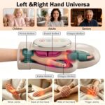 CARYWON Cordless Hand Massager in creamy white, showing a hand inserted into the device with heat and compression features.