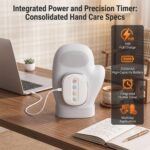 CARYWON Cordless Hand Massager in creamy white, showing a hand inserted into the device with heat and compression features.