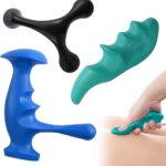 Image shows a green thumb-shaped massage tool and a 4-legged palm urchin massage tool, arranged together.