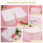 Stack of 200 white disposable face cradle covers made of soft cotton, designed for massage tables and spa chairs.